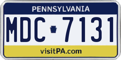 PA license plate MDC7131