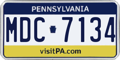 PA license plate MDC7134