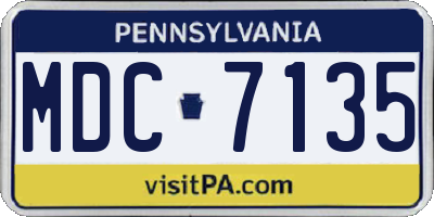 PA license plate MDC7135