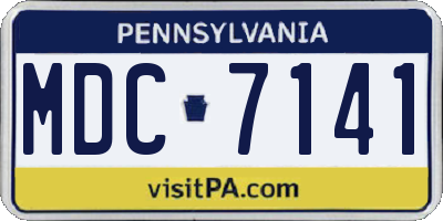 PA license plate MDC7141