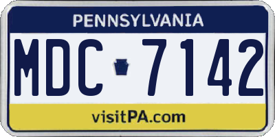 PA license plate MDC7142
