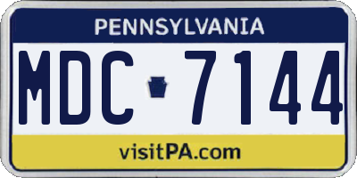 PA license plate MDC7144