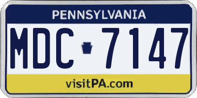 PA license plate MDC7147
