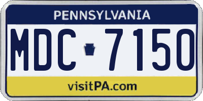 PA license plate MDC7150