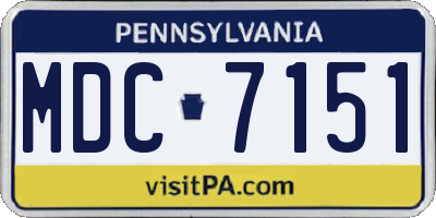 PA license plate MDC7151