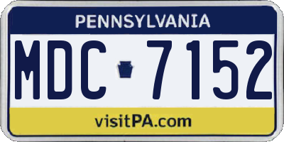 PA license plate MDC7152