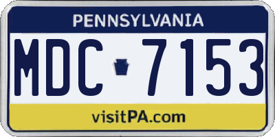 PA license plate MDC7153