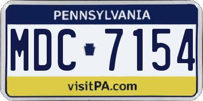 PA license plate MDC7154