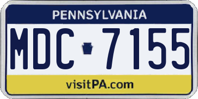 PA license plate MDC7155