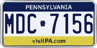 PA license plate MDC7156