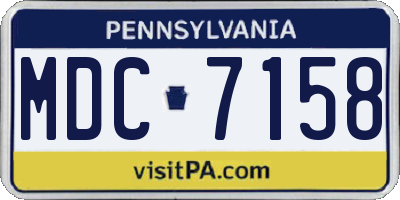 PA license plate MDC7158