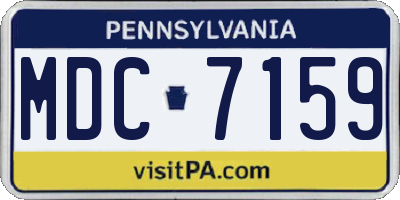 PA license plate MDC7159