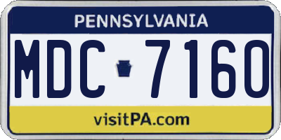 PA license plate MDC7160