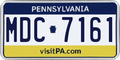 PA license plate MDC7161