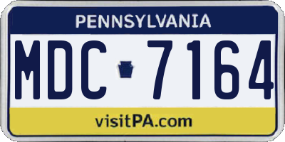 PA license plate MDC7164