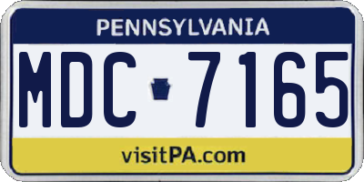 PA license plate MDC7165