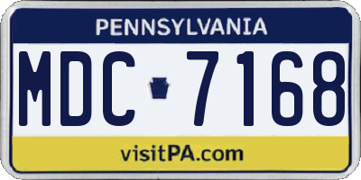 PA license plate MDC7168