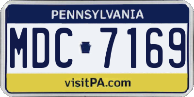 PA license plate MDC7169