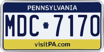 PA license plate MDC7170