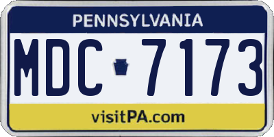 PA license plate MDC7173