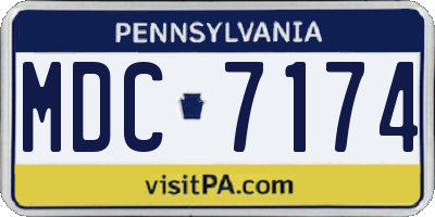 PA license plate MDC7174