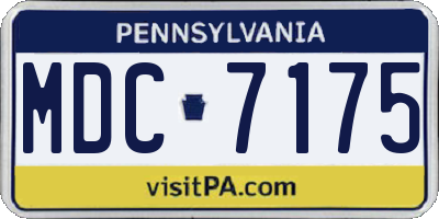 PA license plate MDC7175
