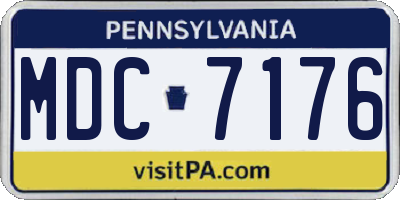 PA license plate MDC7176