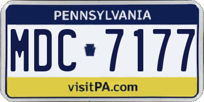 PA license plate MDC7177
