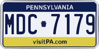 PA license plate MDC7179