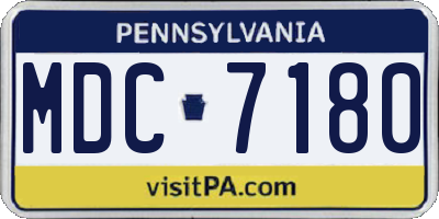 PA license plate MDC7180