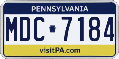 PA license plate MDC7184