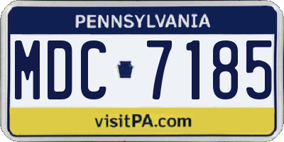 PA license plate MDC7185