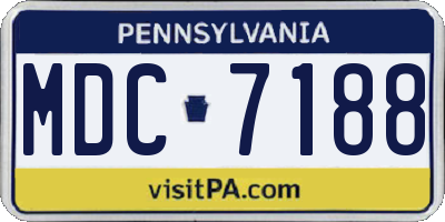 PA license plate MDC7188