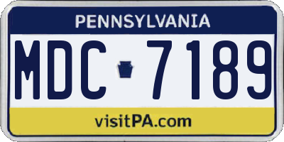 PA license plate MDC7189