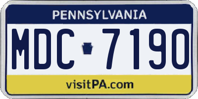 PA license plate MDC7190