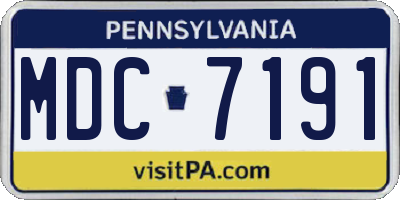PA license plate MDC7191