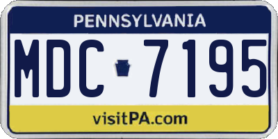 PA license plate MDC7195