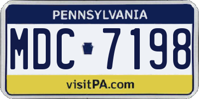 PA license plate MDC7198