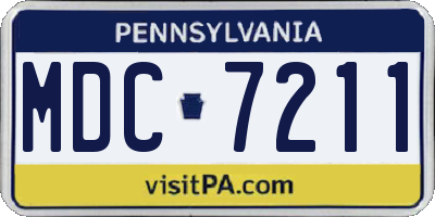 PA license plate MDC7211