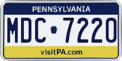 PA license plate MDC7220