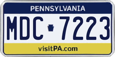 PA license plate MDC7223