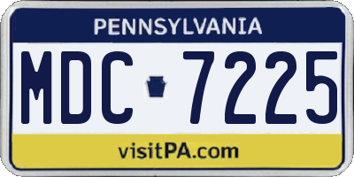 PA license plate MDC7225