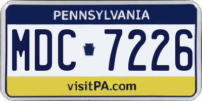 PA license plate MDC7226