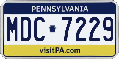 PA license plate MDC7229