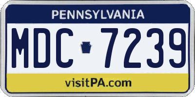 PA license plate MDC7239