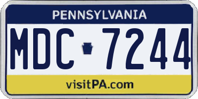 PA license plate MDC7244