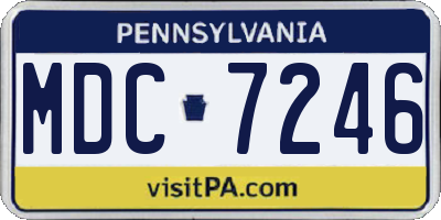 PA license plate MDC7246