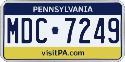 PA license plate MDC7249