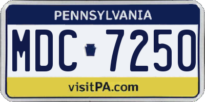 PA license plate MDC7250
