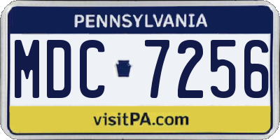 PA license plate MDC7256
